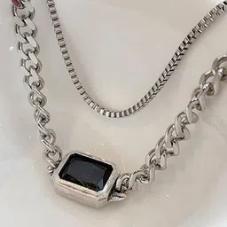 FIMBUL Silver-Plated Double Layered Chain image 4