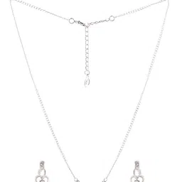 Estele Rhodium Plated Heart with Wings Shaped Pendant Set with Crystals for Women image 4
