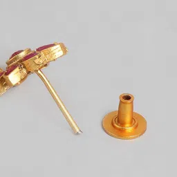 Kord Store Maroon Gold-Plated Stone-Studded Floral Jewellery Set image 4