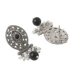 Yellow Chimes Silver-Plated Oxidised Beaded Jewellery Set image 2