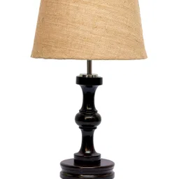 Foziq Brown Textured Wooden Table Lamps image 3