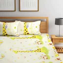 Arrabi Multicoloured Printed 300 TC 2 King Bedsheet with 4 Pillow Covers image 5