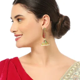 OOMPH Beaded Dome-Shaped Jhumkas image 3