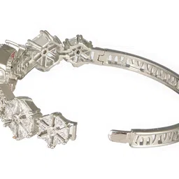 Saraf RS Jewellery Silver-Plated Cubic Zirconia Studded Bangle-Style Bracelet image 4