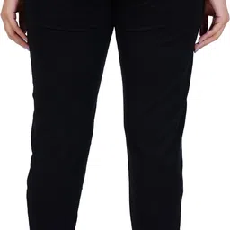 feel track Women Solid Black Track Pants image 2