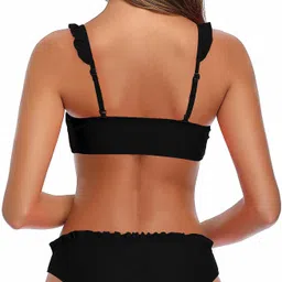 myza Solid Women Black Swimsuit image 2