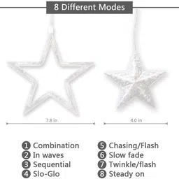 spark world 138 LEDs 3.51 m Yellow Color Changing, Flickering, Steady Star Rice Lights image 2