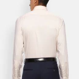 Van Heusen Men Cream-Coloured Regular Fit Solid Formal Shirt image 4