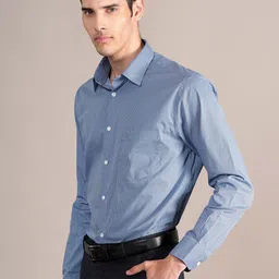 Cantabil Men Spread Collar Micro Ditsy Printed Cotton Formal Shirt image 3