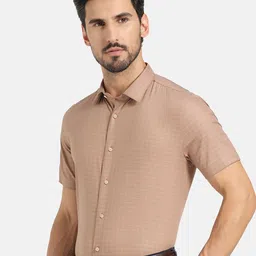 Blackberrys TechPro India Slim Opaque Checked Twill Formal Shirt image 5