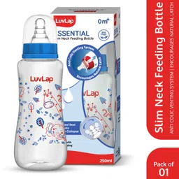 luvlap Anti-Colic Slim Neck Essential Baby Feeding Bottle, Jungle Tales Design - 250 ml-picture-13