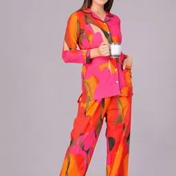 pingala Women Shirt & Pyjama set Multicolor Printed image 3
