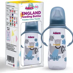 adore England 2 in 1 Narrow Neck Anti-Colic Feeding Bottle - BIS approved - 250 ml-picture-25