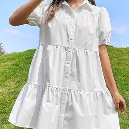 fabricsmuskan Women Fit and Flare Black Mini/Short Dress image 2