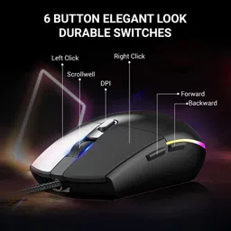 Ant Esports KM1600, Wired Backlit Rainbow LED Keyboard & 3200 DPI Gaming Mouse for PC/Laptop Wired USB Standard Gaming Keyboard Compatible with Desktop, Laptop, Mac KM1600, Wired Backlit Rainbow LED Keyboard & 3200 DPI Gaming Mouse for PC/Laptop image 4