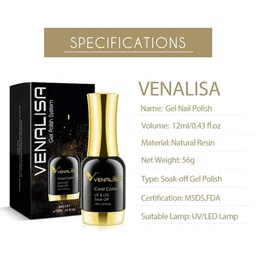 VENALISA Coat Color UV & LED Soak-Off Gel Nail Polish 12 ml - Charming Golden 1091 image 4