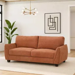 royaloak Austin American Fabric 3 Seater Sofa In Rust Orange Color image 1