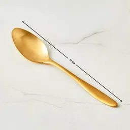 giftofy Stainless Steel Golden Spoons Set, 14 cm Long, Premium Spoons,6Pcs Stainless Steel Table Spoon, Sugar Spoon, Dessert Spoon Set image 3