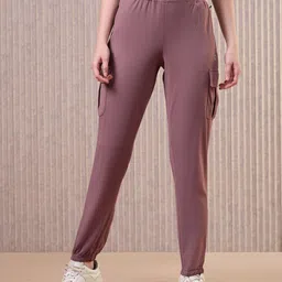 technosport Women Solid Maroon Track Pants image 5
