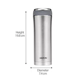 Milton Silver Optima 500 Thermosteel Hot and Cold Flask 460 ml image 2