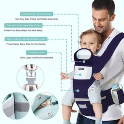 patpat Baby Carrier with Lumbar Support - 360 All-Position Baby Wrap Carrier - 6-in-1 Front and Back Backpack Carrier for Breastfeeding, Newborn,Infant,Toddler(7-66 Lb) Baby Carrier image 5