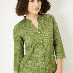 max Women Embroidered Cotton Blend A-line Kurta-picture-12