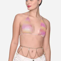 AMI Stone-Studded Layered Waist Chain image 4