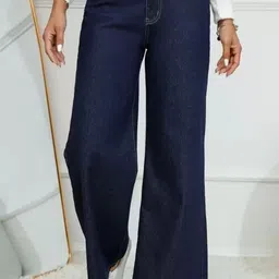 r.code by the roadster life co. Women Loose Fit Mid Rise Dark Blue Jeans-picture-24