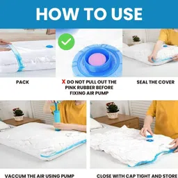 heinriched Space saver Reusable Compression Sealer with hand Pump Travel Storage Vacuum Bags image 3