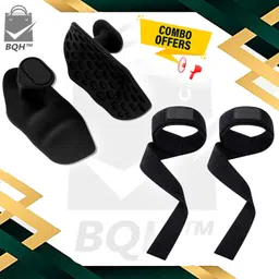 bqh Weightlifting Straps & Grip with Padded Support Adjustable Compression Fitness Accessory Kit Kit-picture-24