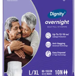 dignity Overnight Pull Up Adult Diapers, Large-Extra Large, Waist Size 34" - 59", 10 Pcs/Pack (Pack of 1) 10 pcs Adult Diapers - L - XL-picture-22