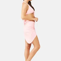 SECRETS BY ZEROKAATA Stretchable Ribbed Swim Bikini Set with Sarong image 4