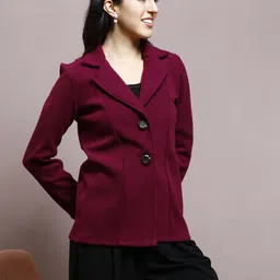 athena Women Solid Single Breasted Casual Blazer image 3
