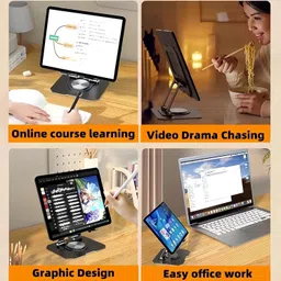 Sterling Bazaar Aluminum 360Rotating Portable Adjustable Tablet Stand for IPad,Tablet,Smartphone Mobile Holder image 5