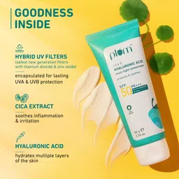 Plum Set of 2 Cica & Hyaluronic Acid Aqua Light SPF50 PA+++ Sunscreen - 50 g each image 2