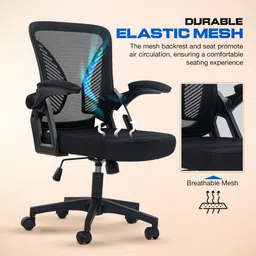 drogo Ergonomic Computer Office Chair for Work from Home, Flip Up Armrest, Breathable Mesh Office Executive Chair image 5