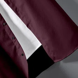 snija fashion Men Top & Shorts Set Maroon Solid image 3