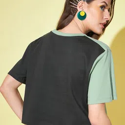 GUTI Pack Of 2 Colourblocked Crop Cotton Boxy Tops image 3