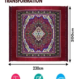 Kuber Industries Maroon Ethnic Motifs Water Resistant Carpet image 4