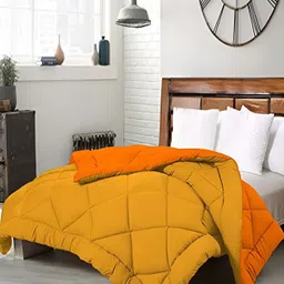RF RELAXFEEL Mustard & Orange Geometric Heavy Winter 233 GSM Single Bed Comforter image 2