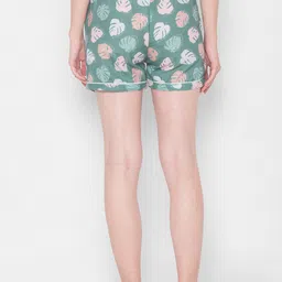 FashionRack Women Mauve & Green Set of 2 Printed Lounge Shorts image 2