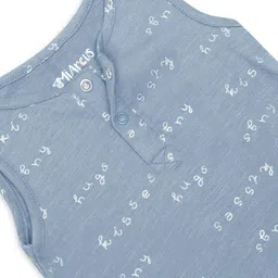 MiArcus Boys Blue Printed Cotton Rompers image 4