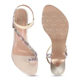 Metro Embellished One Toe Kitten Heels With Backstrap image 4