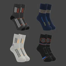 naosucura Men Graphic Print Mid-Calf/Crew-picture-44