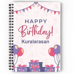 giftuation Kuralarasan Happy Birthday Notebook / Gift for Birthday A5 Diary Unruled 140 Pages image 1