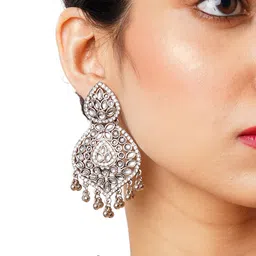 HOT AND BOLD Silver-Plated Contemporary Drop Earrings image 3