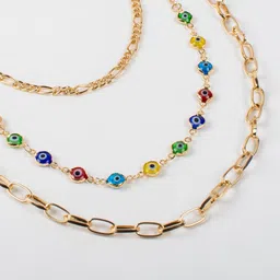 Jewelz Gold-Plated Evil Eye Layered Necklace image 4