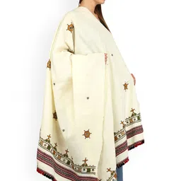 Exotic India Frozen Dew Shawl with Central Embroidered Chakra and Mirrors image 4