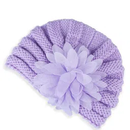 Baby Moo Unisex Kids Set of 2 Woollen Beanie With Floral Embellished image 4