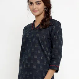 MIRAVAN Blue Print Indigo Top image 4